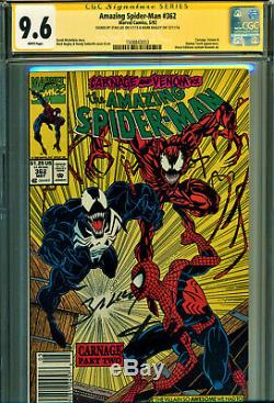 Amazing Spider-man #362 Cgc 9.6 2x Signed By Stan Lee/bagley-newsstand Edition