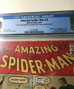 Amazing Spider-man 4 Cgc 2.0 Origin & 1st Sandman 1st Betty Brandt New Case