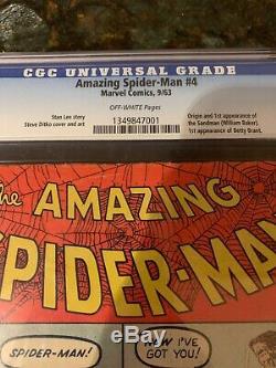 Amazing Spider-man #4 Cgc 3.5 Oww Marvel Comics Origin & 1st Appearance Sandman