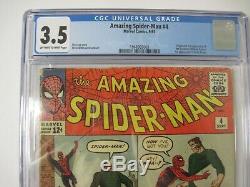 Amazing Spider-man #4 Cgc 3.5 Oww Marvel Comics Origin & 1st Appearance Sandman