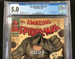 Amazing Spider-man #41 Cgc 5.0 C/ow 1st Appearance Of Rhino Key Issue