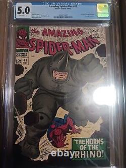 Amazing Spider-man #41 Cgc 5.0 Vg/fn / 1st Rhino / John Romita / Marvel Comic