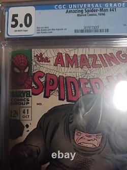 Amazing Spider-man #41 Cgc 5.0 Vg/fn / 1st Rhino / John Romita / Marvel Comic