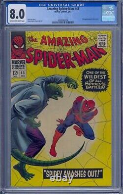 Amazing Spider-man #45 Cgc 8.0 3rd Lizard John Romita