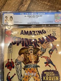 Amazing Spider-man #47 Cgc 3.0 Early Kraven Appearance Classic Cover Ditko S Lee