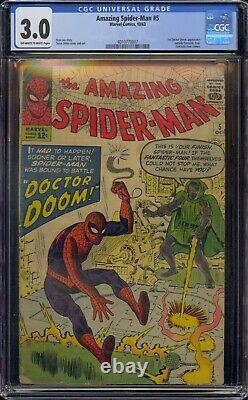 Amazing Spider-man #5 Cgc 3.0 1st Doctor Doom Crossover
