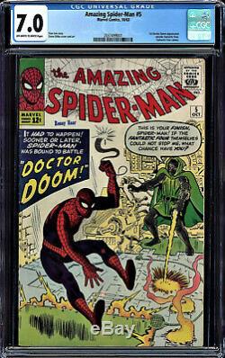 Amazing Spider-man #5 Cgc 7.0 Oww 1st Doctor Doom Cgc #2037499001