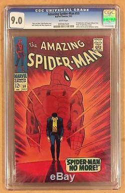 Amazing Spider-man # 50 1st Kingpin Cgc 9.0 Vf/nm White Pages