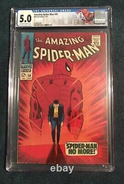 Amazing Spider-man #50 Cgc 5.0 Kingpin (1967) Key! Custom Spider-man Nyc Label
