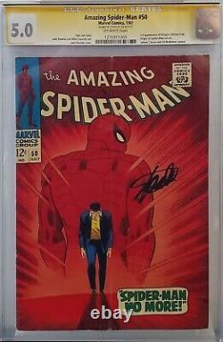 Amazing Spider-man #50 Cgc 5.0 Ss Signed Stan Lee 1st Kingpin