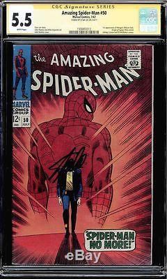 Amazing Spider-man #50 Cgc 5.5 White Ss Stan Lee 1st App Of Kingpin #1508493013