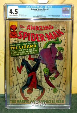 Amazing Spider-man #6 Cgc 4.5 First Lizard! November 1963
