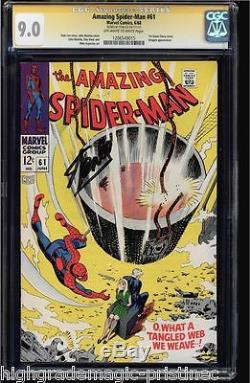 Amazing Spider-man #61 Cgc 9.0 Oww Stan Lee Ss 1st Gwen Stacy Cover #1206549015