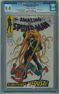 Amazing Spider-man #62 Cgc 9.4 Mile High 2+certificate Off-white/white Pages Sa