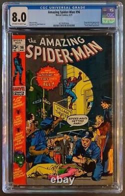 Amazing Spider-man #96 Cgc 8.0 Marvel Comics May 1971 Green Goblin + Drug Story