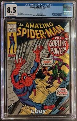 Amazing Spider-man #98 Cgc 8.5 Wp Marvel Comics 1971 Green Goblin + Drug Story