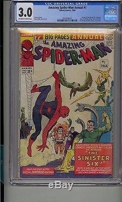 Amazing Spider-man Annual #1 Cgc 3.0 1st Sinister Six Silver Age