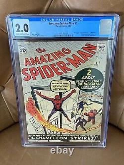 Amazing Spiderman #1 1963 Marvel Comics CGC 2.0 RARE