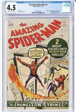 Amazing Spiderman 1 CGC 4.5 Marvel 1963 OW-White Pgs 2048951002