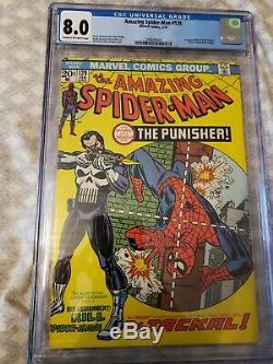 Amazing Spiderman 129 CGC 8.0 First app of Punisher. Looks 9.0+. Grader Notes