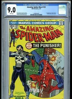 Amazing Spiderman #129 CGC 9.0 White Pages 1st Punisher