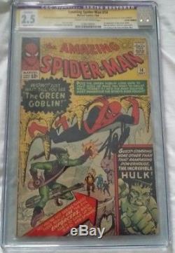 Amazing Spiderman #14 CGC Signed STAN LEE 1ST APPEARANCE GREEN GOBLIN