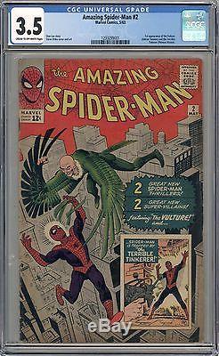 Amazing Spiderman #2 CGC 3.5-3rd Appearance-1st Vulture &Tinkerer-cgc 1293299001