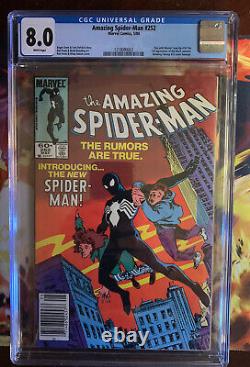 Amazing Spiderman #252 CGC 8.0 Newsstand Variant Marvel 1984 Black Suit Venom