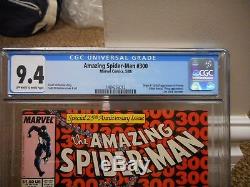 Amazing Spiderman 300 cgc 9.4 1st appearance of Venom Marvel 1988 WHITE pg movie