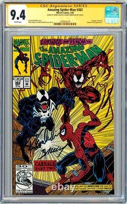 Amazing Spiderman 362 CGC SS 9.4 SIGNED Mark Bagley Randy Emberlin Venom Carnage