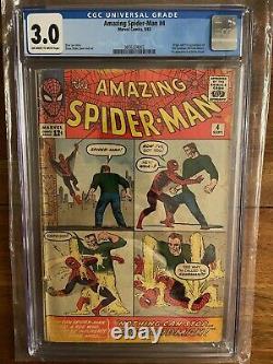 Amazing Spiderman 4 CGC 3.0 Off White To White Pages First Appearance 1963