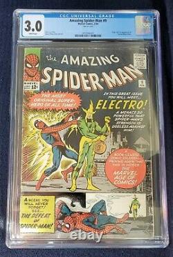 Amazing Spiderman#9 cgc 3.0(1st app. Of Electro Max dillon) spidey#3