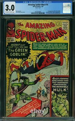Amazing Spiderman Issue 14 Jul 1964 G/vg Cgc 3.0 1st Green Goblin Hulk App