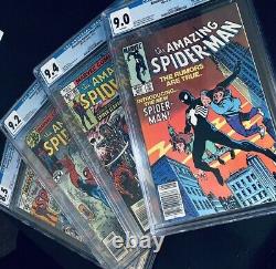 Amazing Spiderman Newsstand Lot #252 167 177 190 CGC 8.5-9.4 1st Black Costume