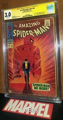 CGC 3.0 Amazing Spiderman 50 Signed John Romita Sr. 1st App Kingpin. White Pages