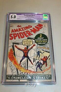 CGC 5.0 Amazing Spider-Man #1 1963 1st App Chameleon & Jameson Stan Lee Ditko B1