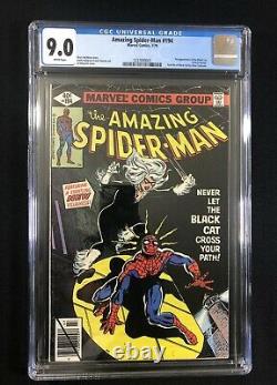 CGC 9.0 AMAZING SPIDER-MAN #194 1st App Black Cat Direct WHITE PAGES 1979 Marvel