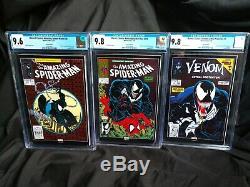 CGC 9.8 Amazing Spider-Man 316 & Venom 1 + 9.6 ASM 300 Marvel Clasicos REPRINTS