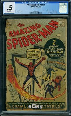 Cgc 0.5 Amazing Spider-man #1 (marvel, 1963) Origin Of Spider-man Retold! Key