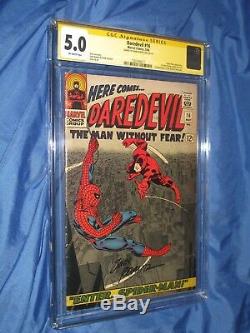 DAREDEVIL #16 CGC 5.0 SS Signed by John Romita Sr (1st Amazing Spiderman Art)