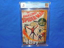 MARVEL AMAZING SPIDER-MAN #1 CGC 0.5 1ST APPEARANCE OF CHAMELEON OWithW 1963.5