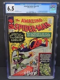 MARVEL AMAZING SPIDER-MAN #14 1964 CGC 6.5 1st GREEN GOBLIN APPEARANCE LEE/DITKO