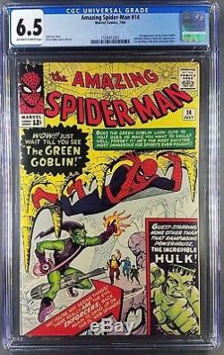 MARVEL AMAZING SPIDER-MAN #14 1964 CGC 6.5 1st GREEN GOBLIN APPEARANCE LEE/DITKO