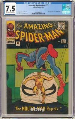 Marvel AMAZING SPIDER-MAN (1966) #35 2nd MOLTEN MAN App STAN LEE +DITKO CGC 7.5
