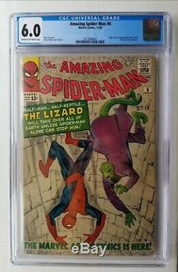 Marvel Comics Amazing Spider-Man #6 CGC 6.0 1st Lizard Stan Lee, Ditko 1963