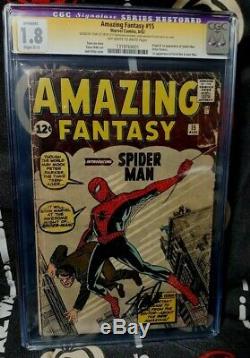 SALE Today Amazing Fantasy #15 SS Stan Lee GD- CGC 1.8 Before slabbing pictures