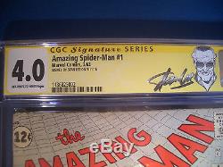 STAN LEE Signed 1963 Amazing SPIDER-MAN #1 SS Marvel Comics CGC Graded 4.0 VG