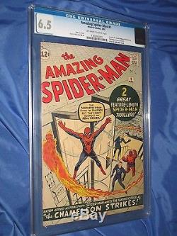 THE AMAZING SPIDER-MAN #1 CGC 6.5 Origin / 1st J Jonah Jameson 1963 UNRESTORED