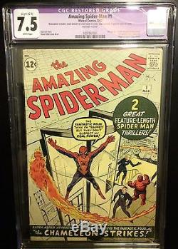 THE AMAZING SPIDER-MAN # 1 CGC 7.5, after Fantasy 15, Stan Lee Fantastic four
