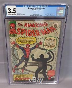 THE AMAZING SPIDER-MAN #3 (Doctor Octopus 1st app.) CGC 3.5 Marvel Comics 1963